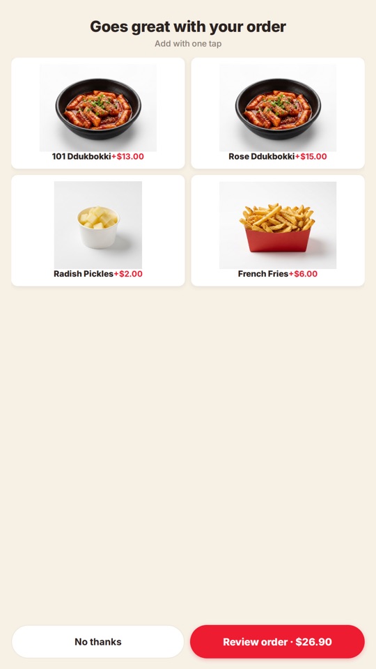 Seenu Kiosk — Upsell